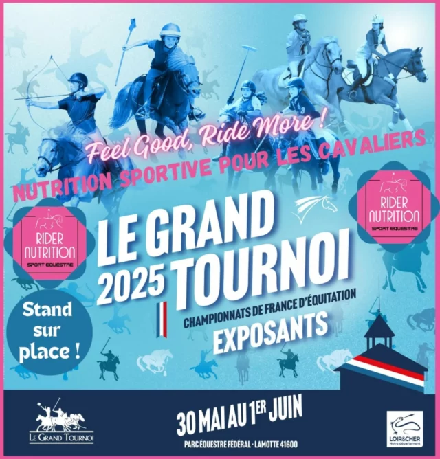 Préparez-vous pour le Grand Tournoi FFE Pony-Games @lamotte.beuvron.officiel_  avec @ridernutrition 🏇🥤

Nutrition Sportive pour les cavaliers : 🙌

- Pack Championnats (offre spéciale équipe) pour rester bien hydraté : x4 Gourdes - Une boîte d'electrolytes (x60 doses) avec un sac Rider Nutrition. Offre : 75€ 🥤🏇🥤🏇🥤🏇🥤🏇

Nous prenons vos commandes dès aujourd'hui 📦 - contactez nous par message pour votre pack ou visitez notre siteweb boutique 
www.ridernutrition.net 

Sinon retrouver nous sur place - stand @ridernutrition et découvrir nos produits :
Énergie - Anti-Stress - Récupération ...💯

Dégustation et conseils gratuits sur place !👌