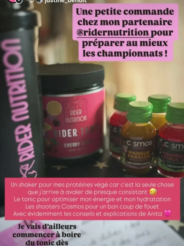 Préparation pour les Championnats pour notre Ambassadrice Hunter @justine_benoit avec trois chevaux en concours cette année ! 🏇🏇🏇

Elle a choisi @ridernutrition - Une Nutrition Sportive adaptée pour les cavaliers pour être au top. 🥤🇲🇫 

Soyez comme Justine ... commencez à vous préparer dès maintenant. 😉

Contactez-nous pour plus d'informations ou visitez notre siteweb boutique www.ridernutrition.net 

#ridernutrition #nutritionsportive #energie #recuperation #hydratation #bienetrecavalier