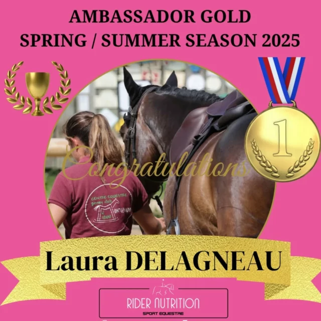 Félicitations @laura_du_grand_montgenard Ambassadrice et Prescriptrice @ridernutrition saison printemps - été 2025. 🌟🌟🌟🌟🌟

Laura, coach en équitation est L'ambassadrice et prescriptrice porteuse des meilleures résultats et animations Rider Nutrition depuis avril 2025. 🎉💯

Elle a gagné un choix de cadeaux Rider Nutrition d'une valeur équivalente à sa commission cumulée. 🛍👑

Bravo encore Laura et un grand merci pour toutes les précieuses ventes et les nouveaux clients que tu nous as apportés. 🩷

Bonne continuation avec Rider Nutrition. 🏇😎

#coachequestre #nutritionsportive #bienetrecavalier #ambassadeurs #ridernutrition