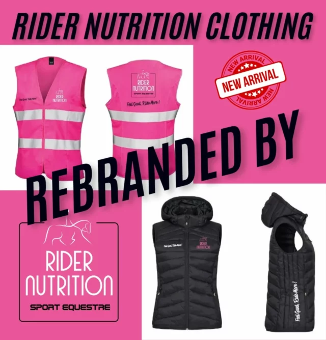 Plusieurs parmi vous nous en ont demandé ... alors voici, nous vous présentons le début de notre gamme - ✨️ 
"Clothing rebranded by @ridernutrition "👚🏇

Nous commençons avec la possibilité de commander nos gilets : 

- HiVIS rose Rider Nutrition (disponibles en taille adulte et/ou enfant).✨️

- Gilet Rider Nutrition (disponible en noir et en taille adulte uniquement avec capuche détachable)✨️

Ces articles sont disponibles uniquement sur commande, alors envoyez-nous un mp si vous etes interessés avec votre:  Nom - Prénom - adresse compléte et votre email. Nous vous adresserons un bon de commande avec plus d'informations. 📨

#ridernutritionclothing #rebrandedbyridernutrition
#equestrianclothing 
#teampink