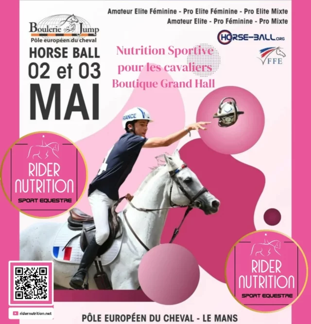 Prochaine date - Horseball ! 🙌
Boutique @ridernutrition ouverte le 2 et 3 Mai
Horaires 9h30 à 17h30
@pole_europeen_du_cheval Grand Hall.

Nutrition Sportive pour les cavaliers. 🥤🥤🥤
Venez nous voir !

Next date - Horseball ! 🙌
Our boutique @ridernutrition will be open in the Grand Hall on the 2nd and 3rd May
9.30am to 5.30pm 
@pole_europeen_du_cheval 

Sports Nutrition for Equestrians 🥤🥤🥤
Come and see us !

#ridernutrition #horseball #enery #performancecavalier