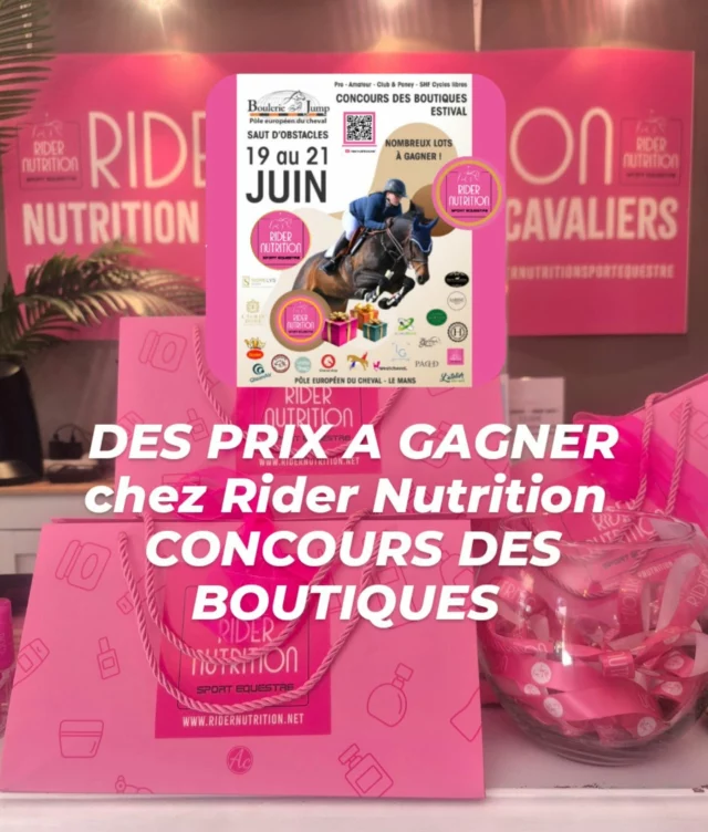 Des prix à gagner ce week-end @ridernutrition boutique au Grand Hall @pole_europeen_du_cheval du 19 au 21 juin - Concours des boutiques ! 🎁🎁🎁🎁

🇬🇧
Prizes to win this week-end @ridernutrition boutique in the Grand Hall @pole_europeen_du_cheval 19 - 21 juin at the Concours des boutiques !🎁🎁🎁🎁

#ridernutritionanimations #ridernutrition
#sportsnutrition #nutritionforequestrians