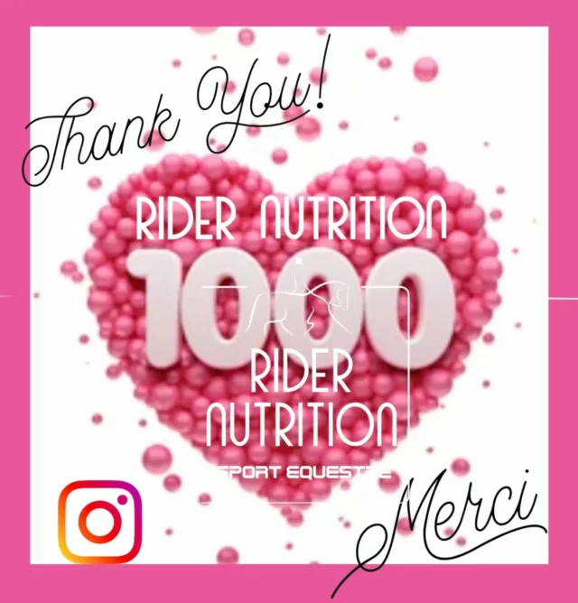 1000 followers @ridernutrition ! 
Un grand merci à vous tous ! 🎊🩷
Leader en Nutrition Sportive pour Cavaliers 🥤💞

🇬🇧
1000 followers @ridernutrition
A huge thank you to you all ! 🎊🩷
Leaders in Sports Nutrition for Equestrians 🥤💞

#feelgoodridemore #nutritionforequestrians #sportsnutrition #ridernutrition